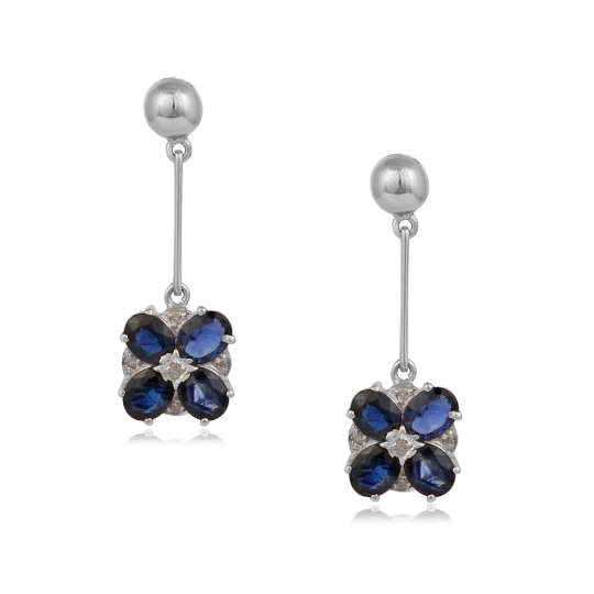 Blue Sapphire Earrings- Diamond Earring, Beautiful Earring, September Birthstone, September Birthday Gift for Her, Sapphire Dangle Earring